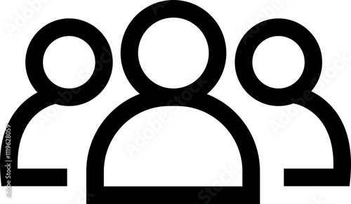 People line icon. Team user icon. Community icon User profile symbol. Group of people or group of users collection isolated on transparent background. Persons symbol stock vector black.
