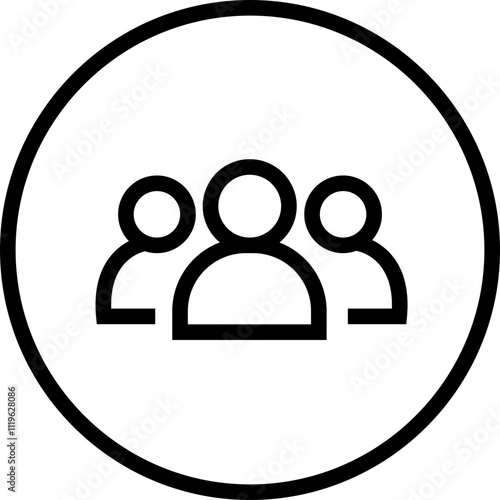 People line icon. Team user icon. Community icon User profile symbol. Group of people or group of users collection isolated on transparent background. Persons symbol stock vector black.