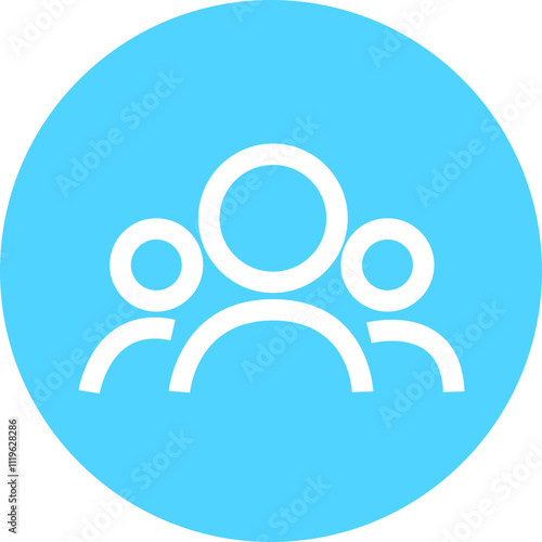 People flat icon. Team user icon. Community icon User profile symbol. Group of people or group of users collection isolated on transparent background. Persons symbol stock vector blue.