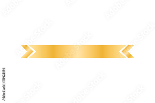Gold label banner. Gold ribbon sticker. Gold Name Plate. Luxury shiny gold label isolated on transparent background