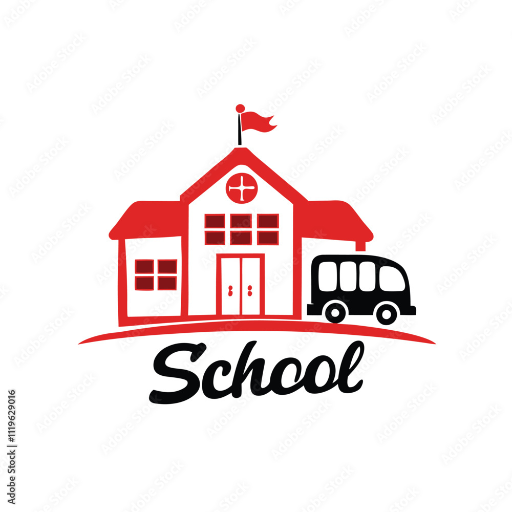 Fototapeta premium Outline Illustration of Scool Doodle, The image is simple and minimalistic,