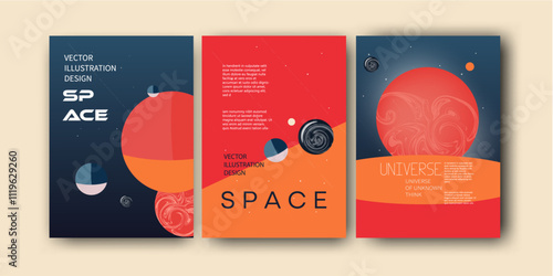 illustration of red planet mars earth space posters