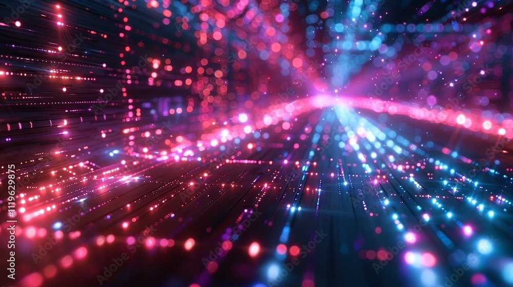 Obraz premium futuristic technology lines background with light effect