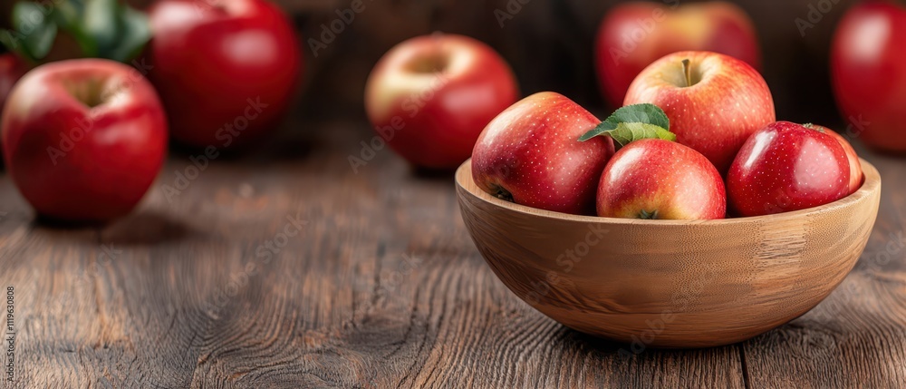 Wooden bowl with apples on rustic surface. Fruit with rustic background setting. Wooden bowl with apples on rustic surface. Fruit with rustic background setting.