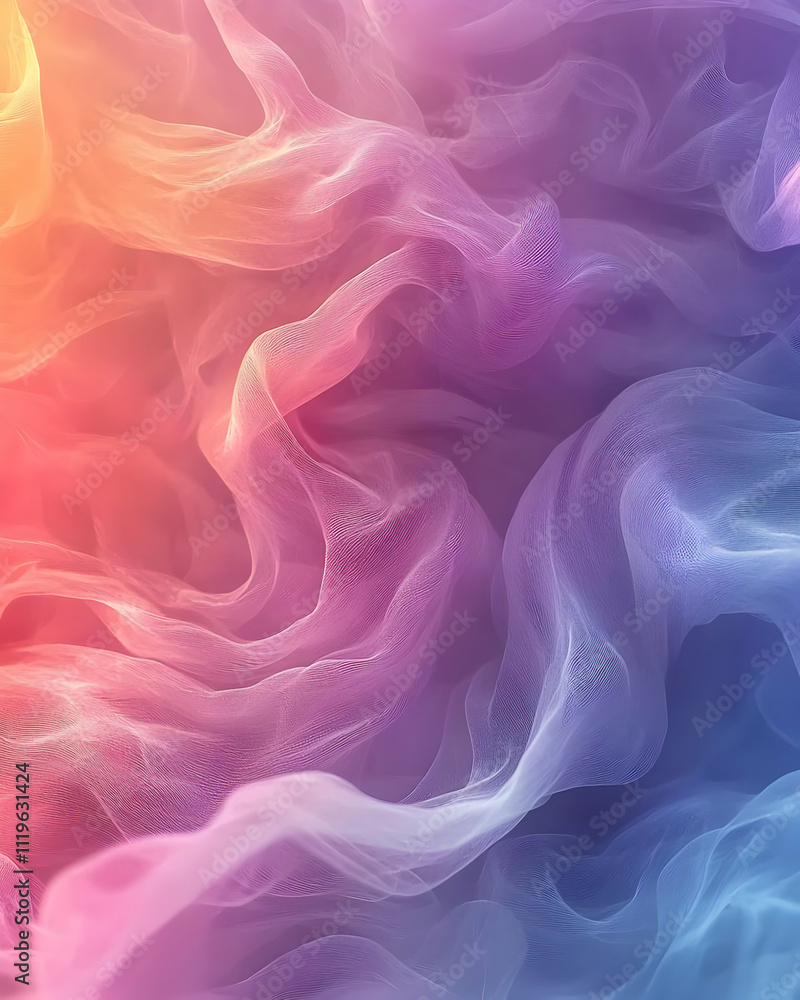 Abstract Colorful Fabric Waves Flow Gently Abstract Colorful Fabric Waves Flow Gently