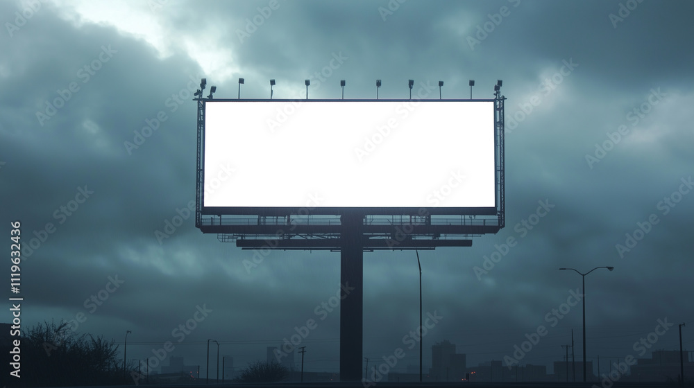 Fototapeta premium billboard and copy space on white screen