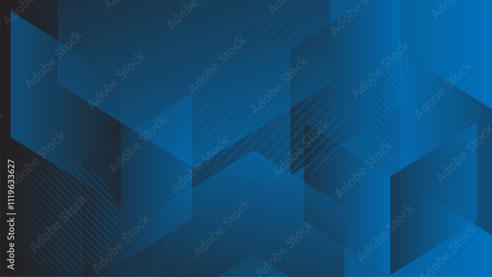 Obraz premium Abstract geometric blue gradient shapes background