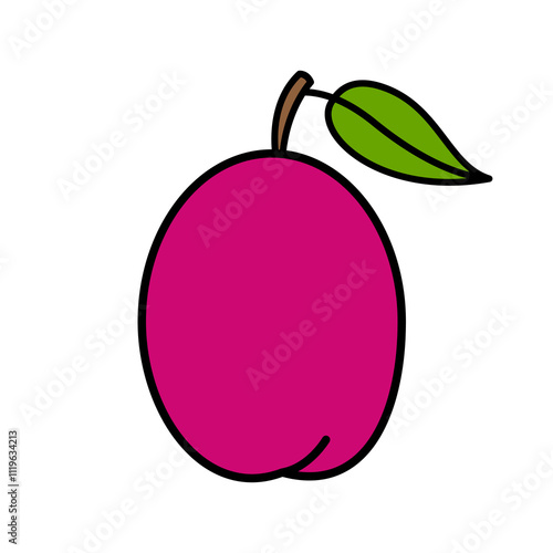 flat victoria plum illustration