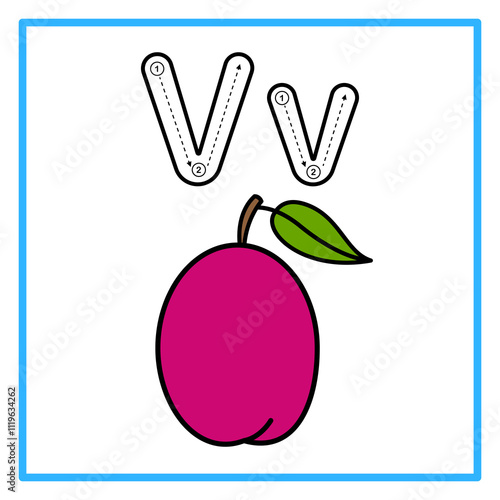 tracing alfabet flat victoria plum illustration