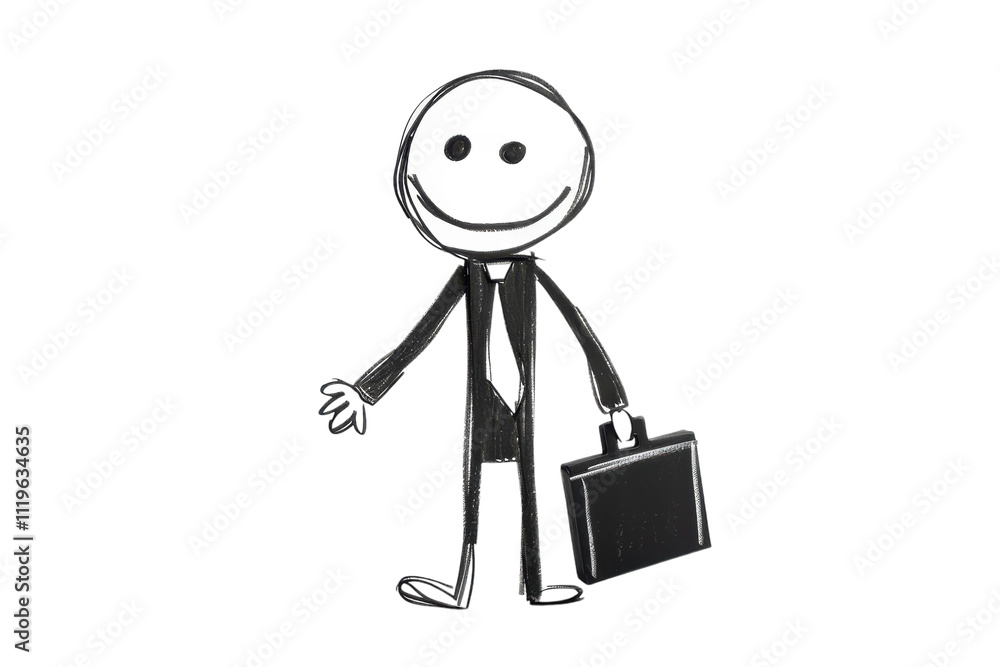 A Creative Representation of a Businessman Turned into a Simplistic Stick Figure for Use in Various Graphic Designs and Presentations A Creative Representation of a Businessman Turned into a Simplistic Stick Figure for Use in Various Graphic Designs and Presentations