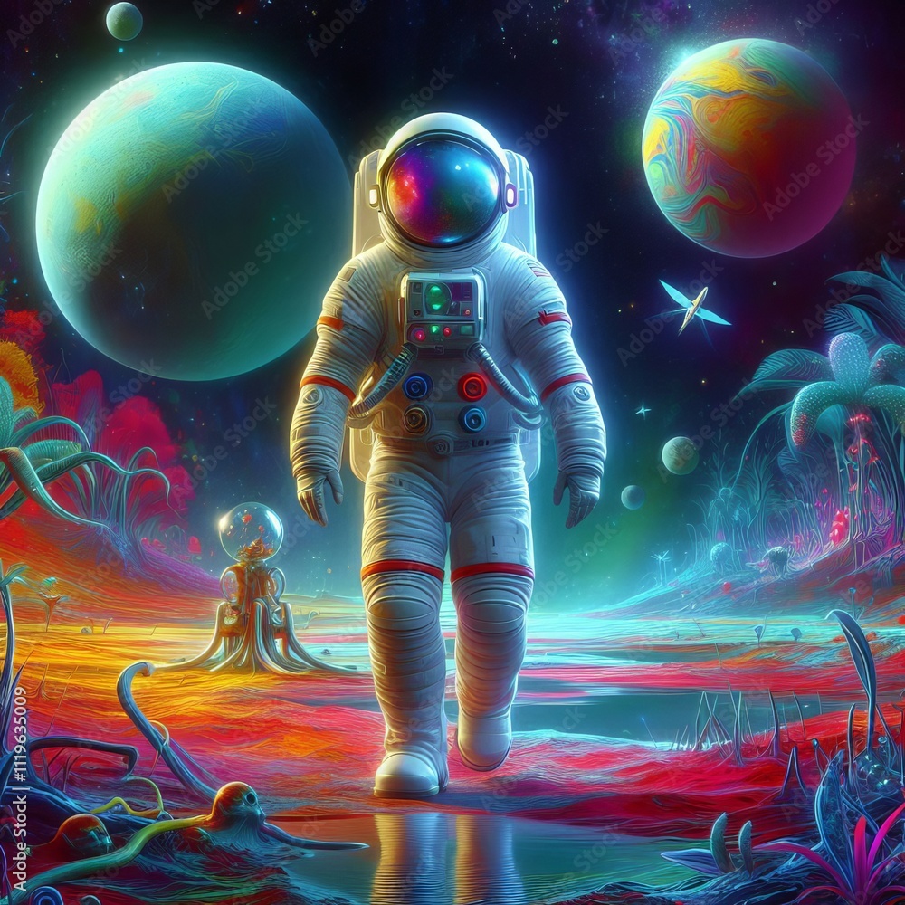 An Astronaut Exploring a New Planet An astronaut in a spacesuit An Astronaut Exploring a New Planet An astronaut in a spacesuit