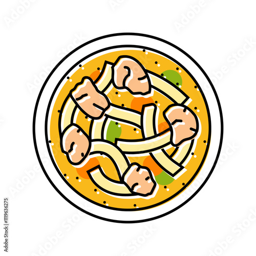 soup chicken food color icon vector. soup chicken food sign. isolated symbol illustration