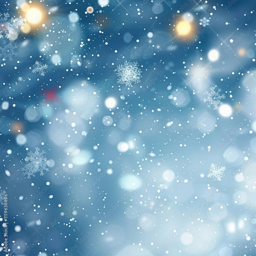 abstract christmas winter background with white bokeh golden lights and snow flakes shiny particles abstract christmas winter background with white bokeh golden lights and snow flakes shiny particles