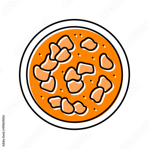 tikka masala chicken dish color icon vector. tikka masala chicken dish sign. isolated symbol illustration