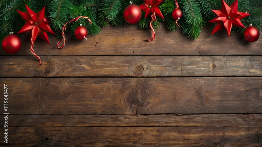 Chirstmas background with leaves and ornaments Chirstmas background with leaves and ornaments