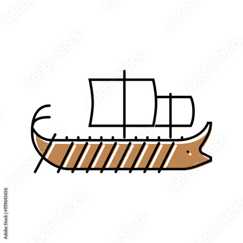 trireme ancient ship color icon vector. trireme ancient ship sign. isolated symbol illustration