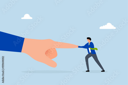 Conflict against boss, courageous businessman battles and continues to strive against dominant corporate force.