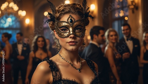 woman in carnival mask