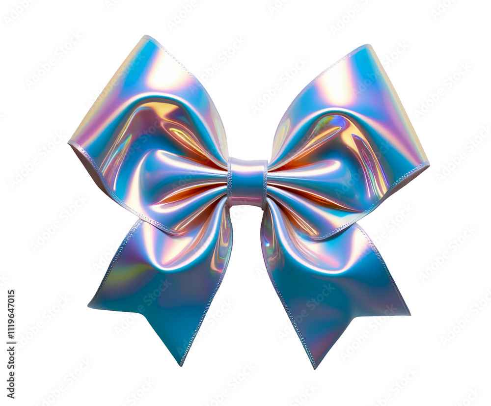 3D chrome element in Y2K style, isolated background, liquid holographic metal. Shiny, iridescent blue ribbon with a gold trim, metallic sheen. 3D chrome element in Y2K style, isolated background, liquid holographic metal. Shiny, iridescent blue ribbon with a gold trim, metallic sheen.