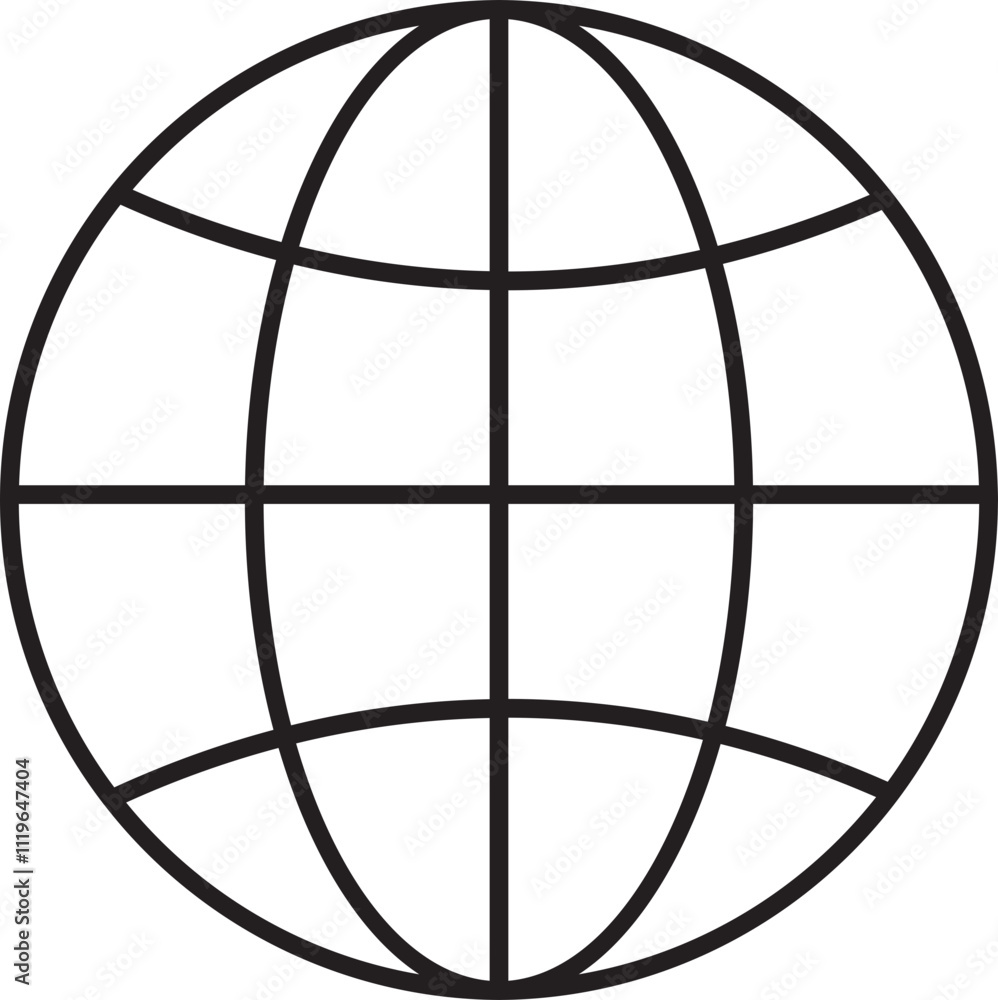 World globe icon. Earth globe sign. World globe grids in circle form. Linear striped spheres, earth latitude and longitude line grid. World planet earth icon - stock vector. World globe icon. Earth globe sign. World globe grids in circle form. Linear striped spheres, earth latitude and longitude line grid. World planet earth icon - stock vector.