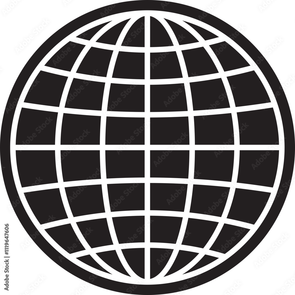 World globe icon. Earth globe sign. World globe grids in circle form. Linear striped spheres, earth latitude and longitude line grid. World planet earth icon - stock vector. World globe icon. Earth globe sign. World globe grids in circle form. Linear striped spheres, earth latitude and longitude line grid. World planet earth icon - stock vector.