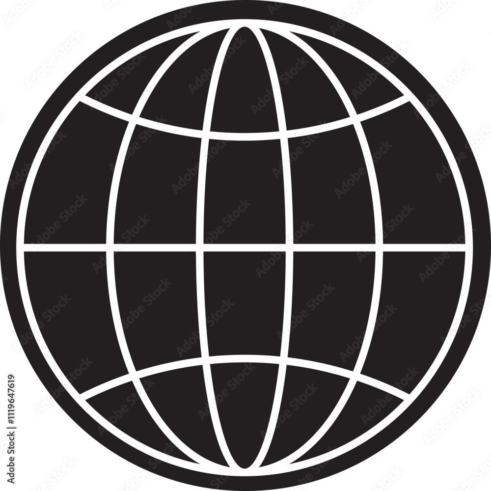 World globe icon. Earth globe sign. World globe grids in circle form. Linear striped spheres, earth latitude and longitude line grid. World planet earth icon - stock vector. World globe icon. Earth globe sign. World globe grids in circle form. Linear striped spheres, earth latitude and longitude line grid. World planet earth icon - stock vector.