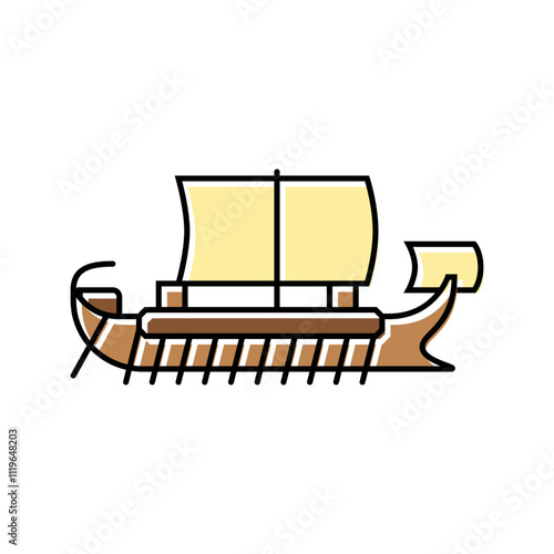 quinquereme ancient ship color icon vector. quinquereme ancient ship sign. isolated symbol illustration