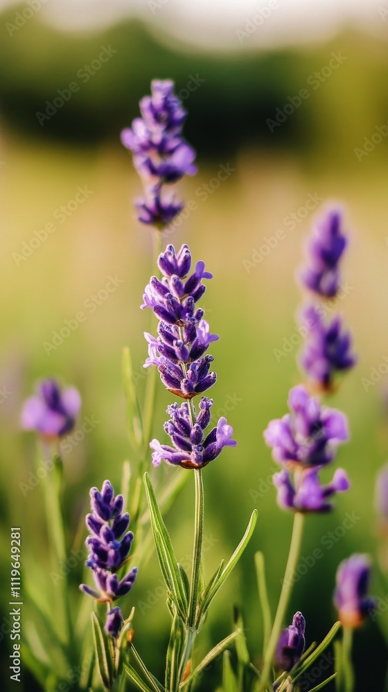 Obraz premium Vibrant purple flower blooming in a natural landscape during a sunny day in spring