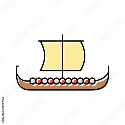 longship ancient ship color icon vector. longship ancient ship sign. isolated symbol illustration