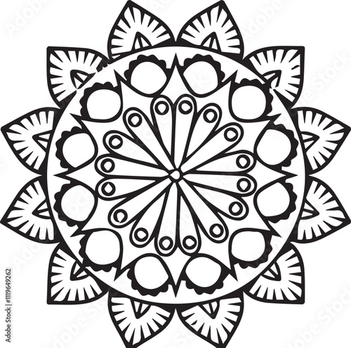 Beautiful flower art and mandala vector design