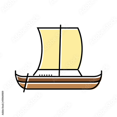 knarr ancient ship color icon vector. knarr ancient ship sign. isolated symbol illustration