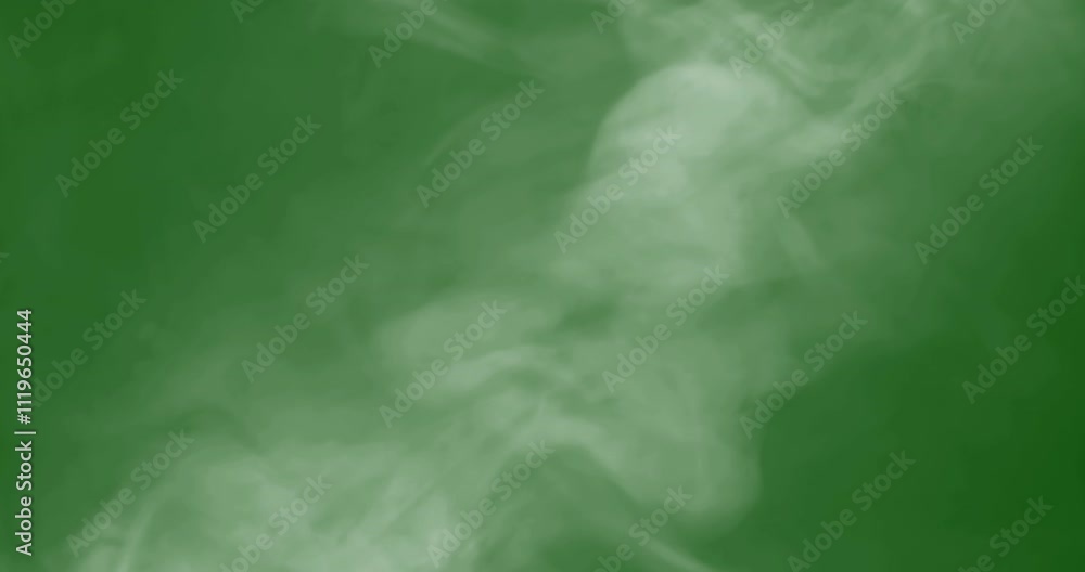 smoke slowly floating through space against chroma key green screen
