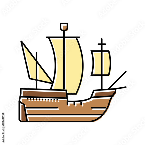 carrack ancient ship color icon vector. carrack ancient ship sign. isolated symbol illustration