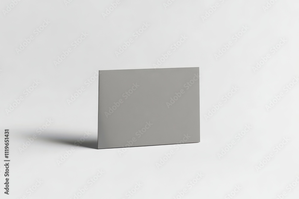 Gray postcard standing upright, minimalistic design, isolated on white background, suitable for stationery and branding Gray postcard standing upright, minimalistic design, isolated on white background, suitable for stationery and branding