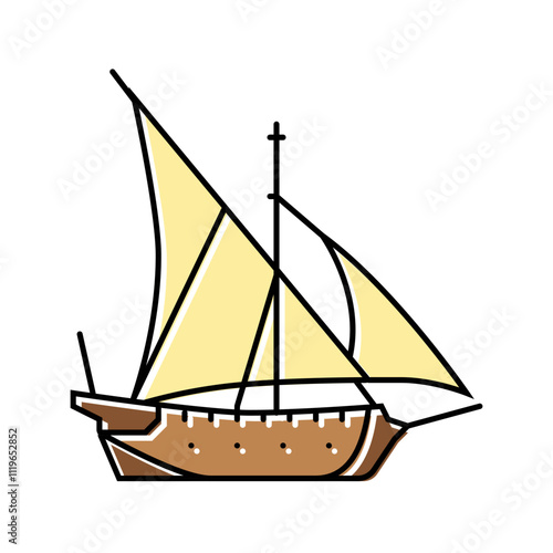 barque ancient ship color icon vector. barque ancient ship sign. isolated symbol illustration