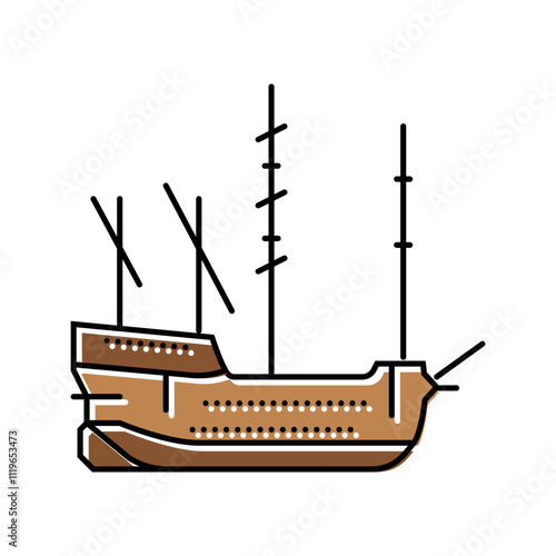 galleon ancient ship color icon vector. galleon ancient ship sign. isolated symbol illustration