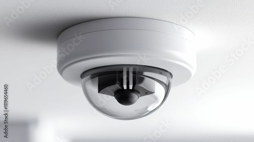 fire alarm concept. Surveillance camera mounted on a ceiling for security monitoring. photo