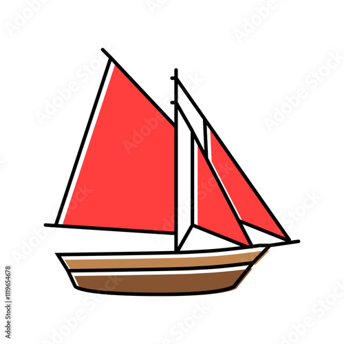 sloop ancient ship color icon vector. sloop ancient ship sign. isolated symbol illustration