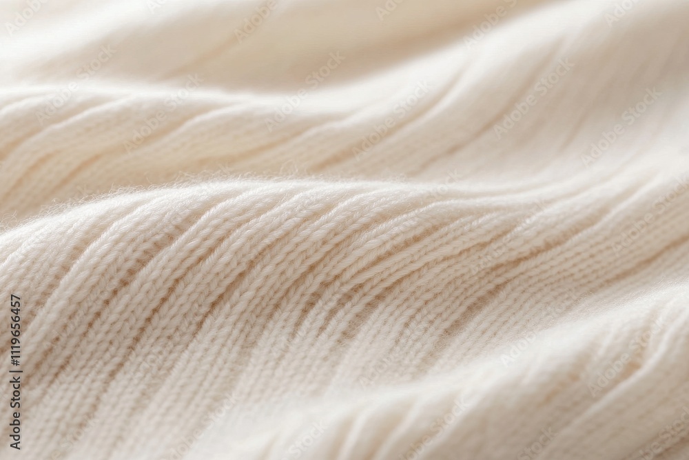 Textured white fabric with wavy patterns suitable for cozy clothing or home decor Textured white fabric with wavy patterns suitable for cozy clothing or home decor