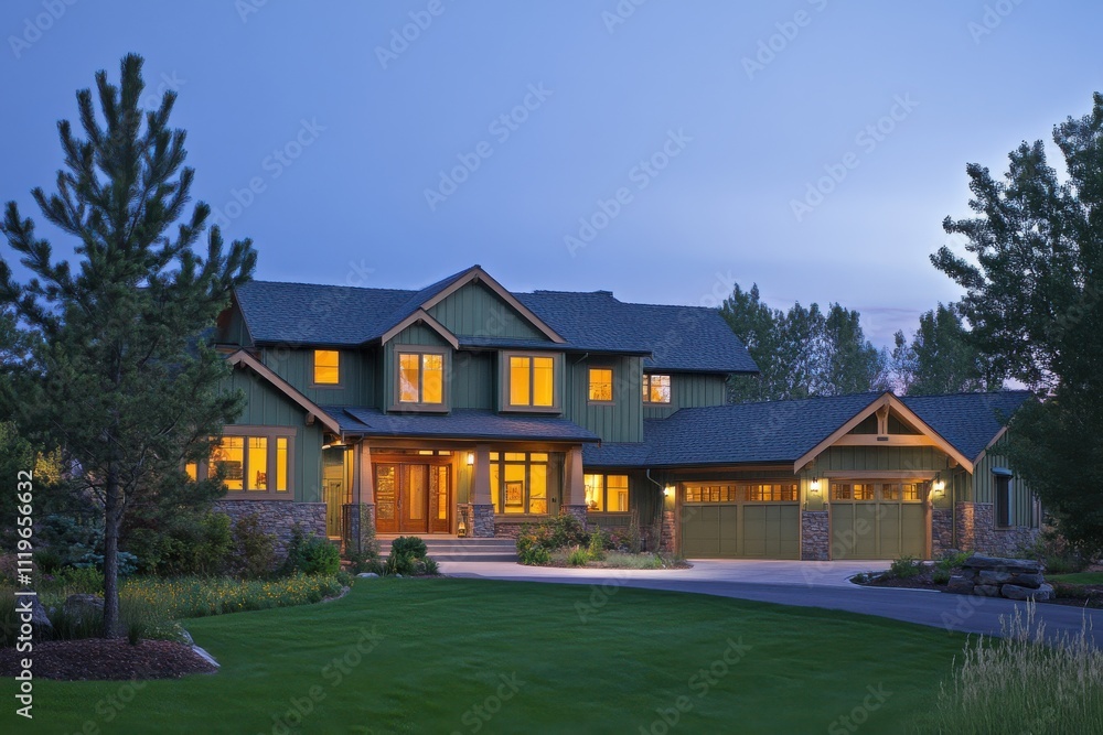 modern suburban house craftsman style two story sage green siding stone accents modern suburban house craftsman style two story sage green siding stone accents