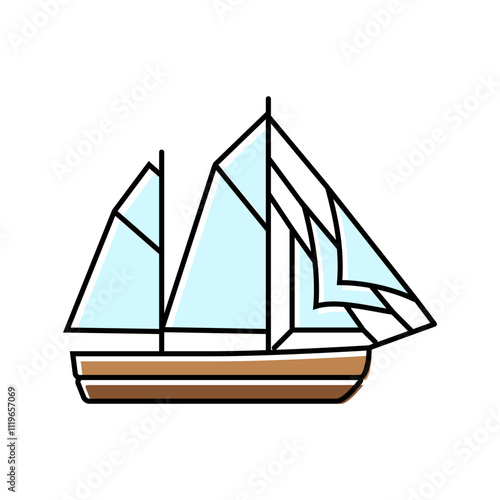 fluyt ancient ship color icon vector. fluyt ancient ship sign. isolated symbol illustration