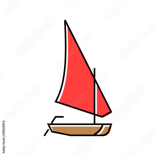 ketch ancient ship color icon vector. ketch ancient ship sign. isolated symbol illustration