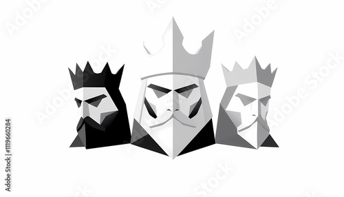 Abstract geometric illustration of three kings.