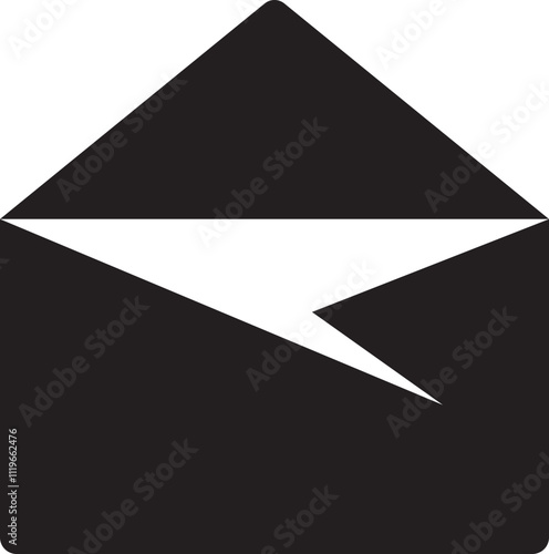 Email envelope icon with marker new message isolated on transparent background. Render email notification heart missed with letters, check mark, paper plane and magnifying glass.