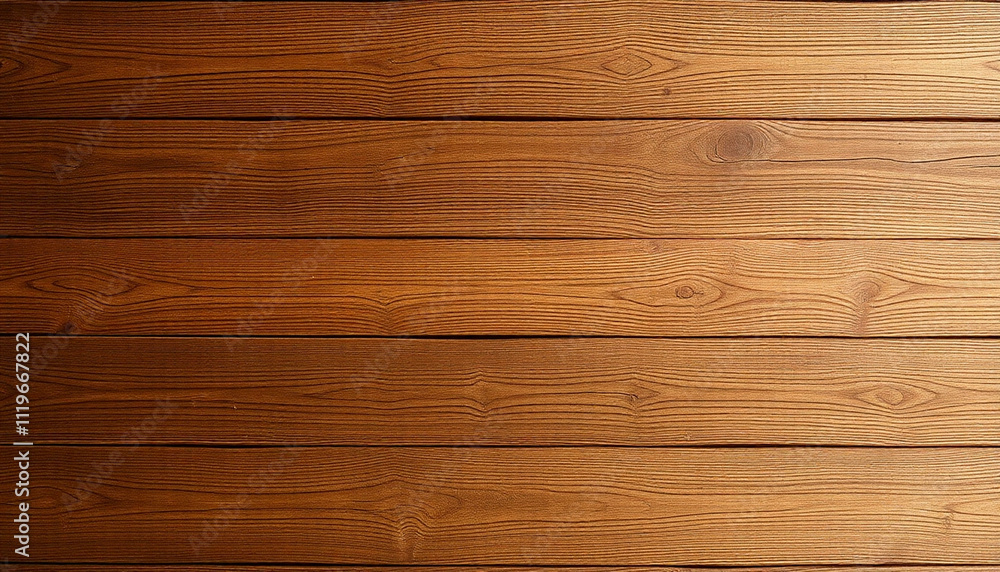 Fototapeta premium Horizontal wood planks, light brown and warm tones. Natural wood grain, visible wood knots and grain patterns. Smooth, even texture