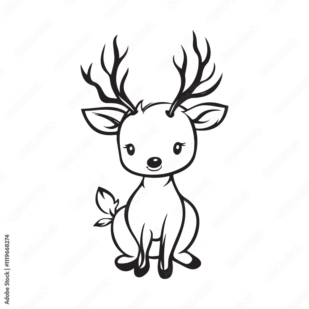 Cute Reindeer Vector Cartoon illustration isolated on white background. Cute Reindeer Vector Cartoon illustration isolated on white background.