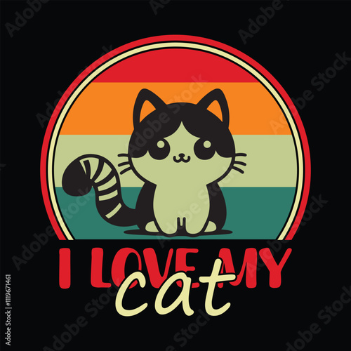 Cat t-shirt design, Cat t-shirt illustration, Cat lover, Cat, Cat vector, cat graphic, cat graphic t-shirt design, cat typography.