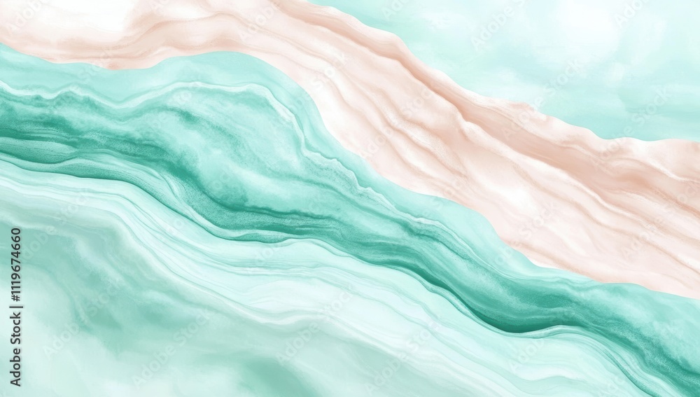 青と白の流れる抽象的な模様が描かれた背景の表現 青と白の流れる抽象的な模様が描かれた背景の表現