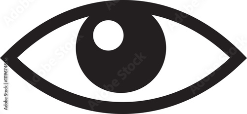 Eye icon. Simple eyeball. Eyesight vision sign. Eye modern symbol isolated on white background. Vector eye icon for visible passwords for apps and websites.