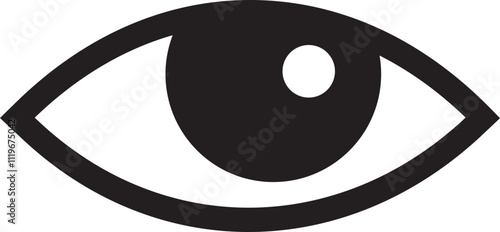 Eye icon. Simple eyeball. Eyesight vision sign. Eye modern symbol isolated on white background. Vector eye icon for visible passwords for apps and websites.